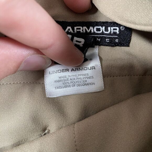 Under Armour Pants Mens 33x24 34R Khaki Tan Performance Golf Chino Pocket Logo - Picture 4 of 13